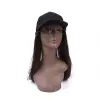 Black baseball caps paired with single-color high-temperature silk straight hair factory direct sales can customize curly multi-color straight wigs Application Scenario